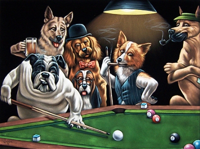 dogs playing poker22
